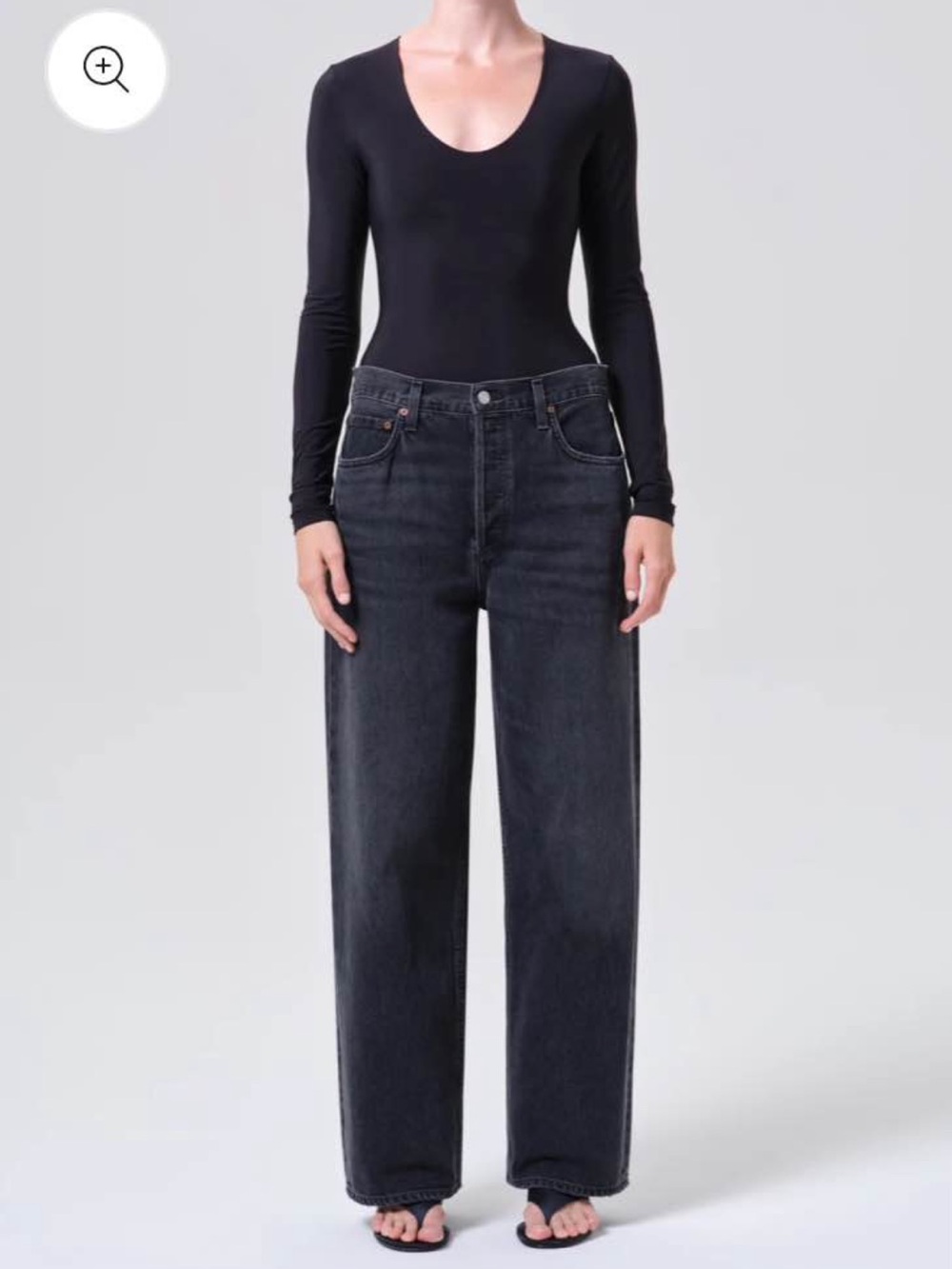 Agolde low slung baggy black jeans
